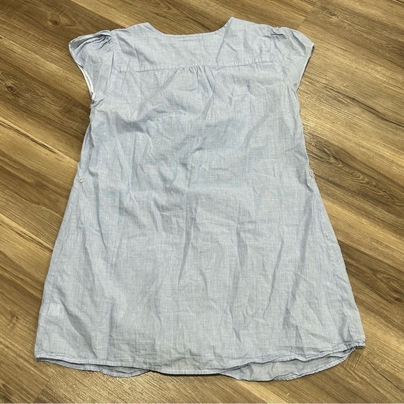 Converse Blue Half Button Ruffle Shirt Dress Women Size XL - Picture 5 of 8